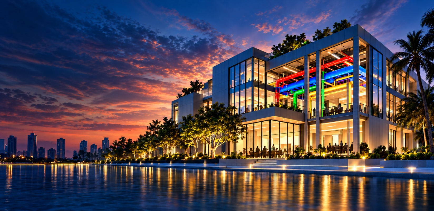 MEPF Design Consultancy building at sunset